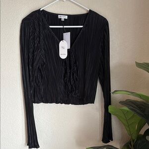 Urban Social Black Pleated Top